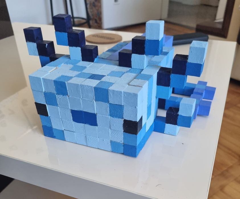 Papagal și axolotle din lemn minecraft