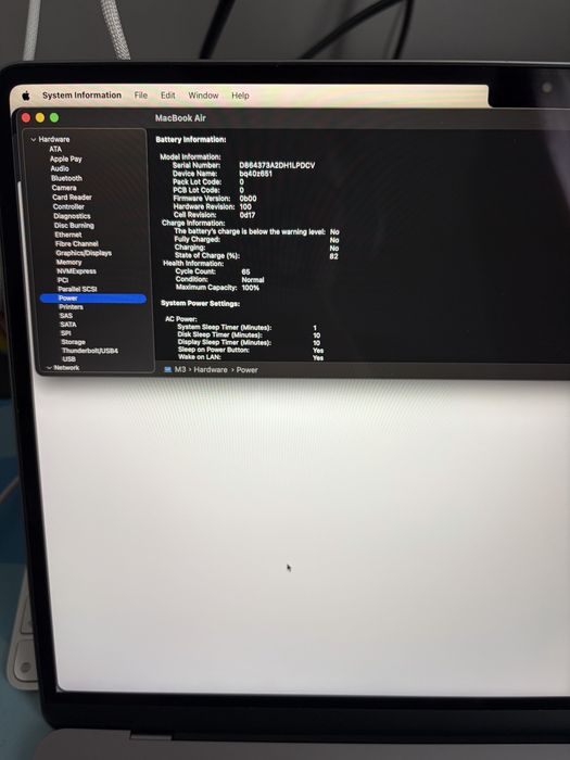 Macbook Air M3 15 inch 16 GB RAM 512 GB storage