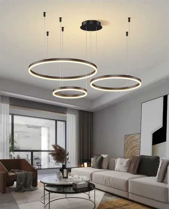 Намалени 10% Модерни LED лед полилей ринг, кръг дистанционно,  2,3,4