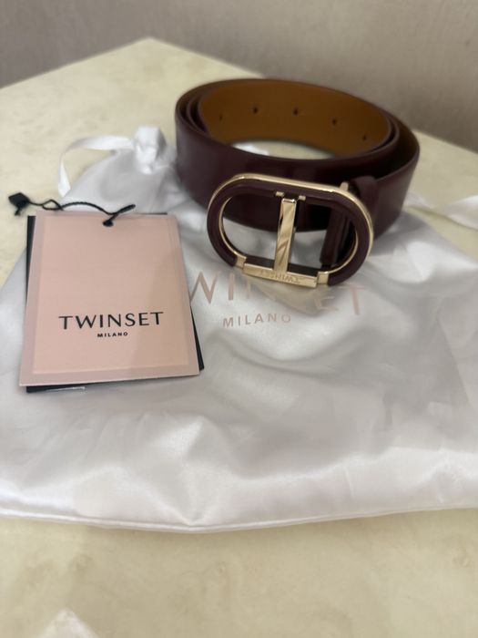 Twinset колан цвят бургунди
