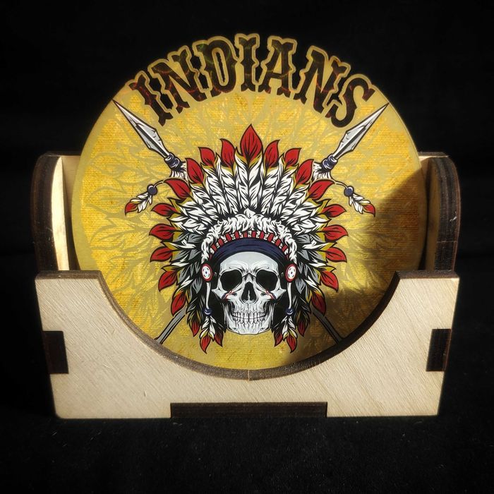 Бирдекели Костеры SKULLS. Подставки под стаканы и кружки. 5 шт.