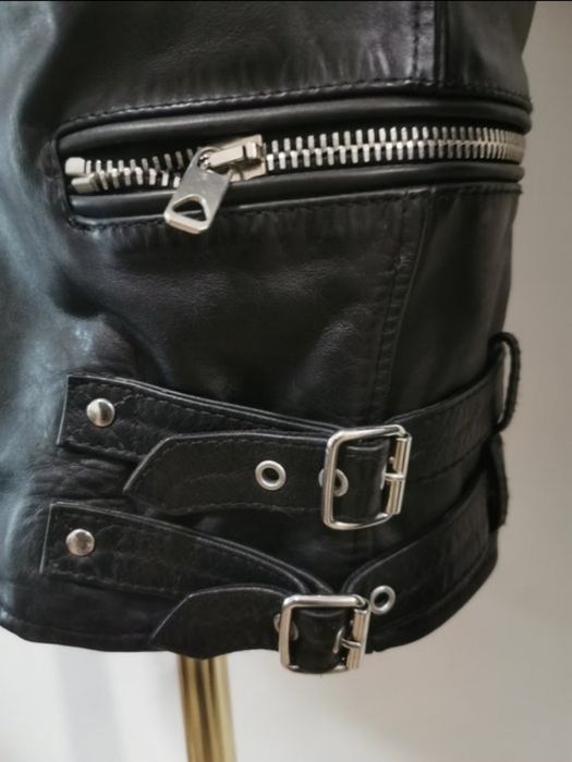 Diesel Black Gold Leather Biker Jacket – Made in Italy – Естествена Кожа – S/M – Рядък Модел