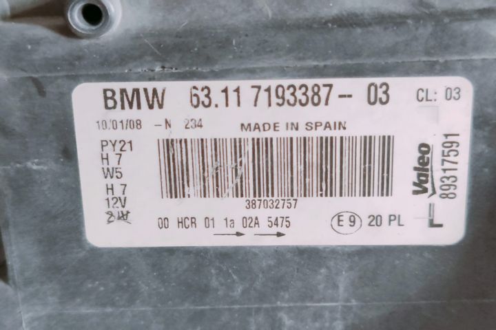 Far stanga cu cleme rupte Valeo 63117193387 BMW Seria 1 E81-E88