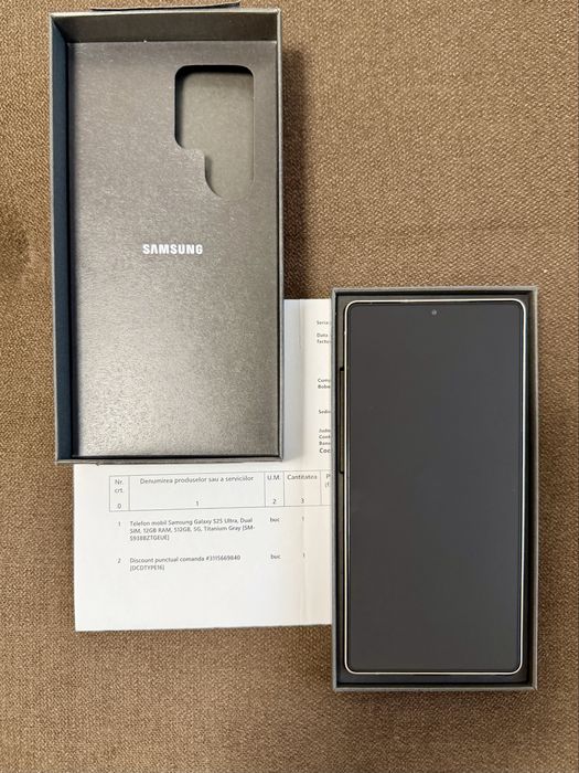 Samsung Galaxy S25 Ultra  512 GB - Titanium Gray ( Gold ) Ca Nou ! Folosit 4 Luni - Factura Emag pe Numele meu