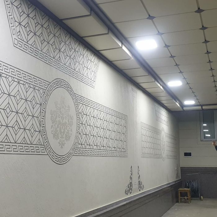 Travertin luboy dizaynda materali b.n.