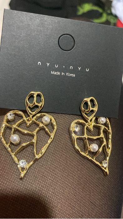 Серьги ажурные в форме сердца