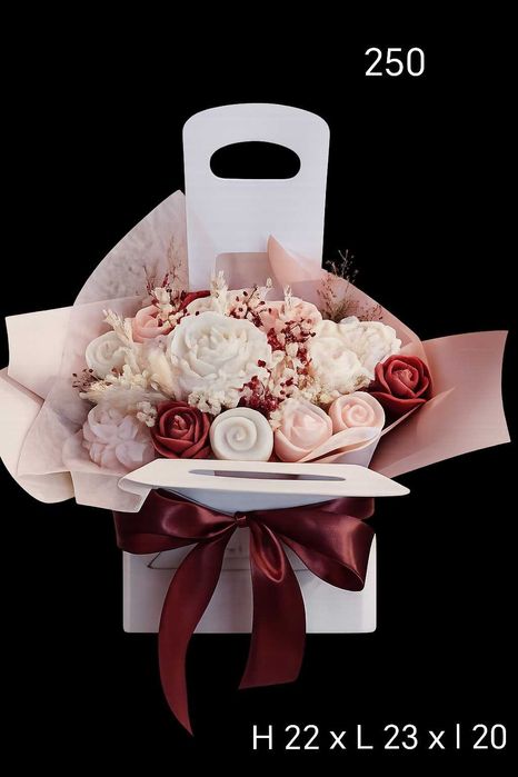 Buchet aranjament lumânări ceara soia parfumata