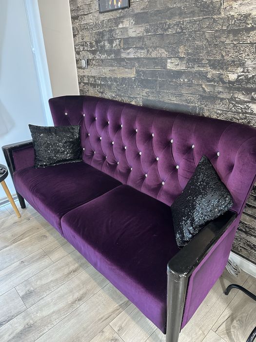 Мека мебел-лилав диван