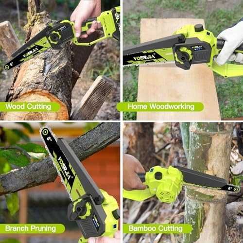 Нов Мини акумулаторен трион 750W безчетков 6" 8" 2 батерии за градина двор