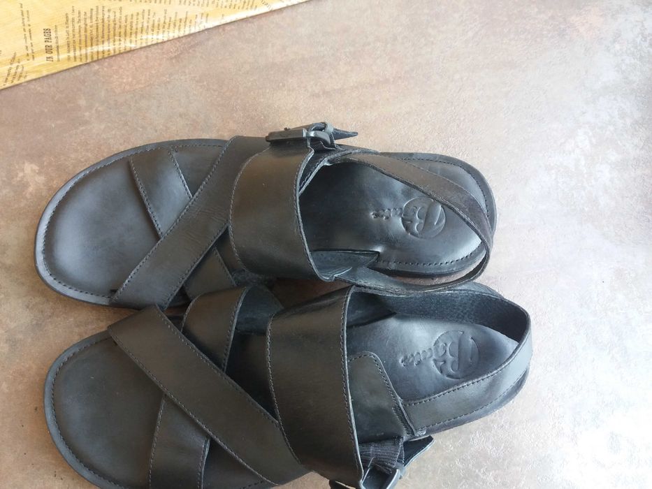 мъжки сандали,Bata,летни отворени обувки,черни кожени сандали