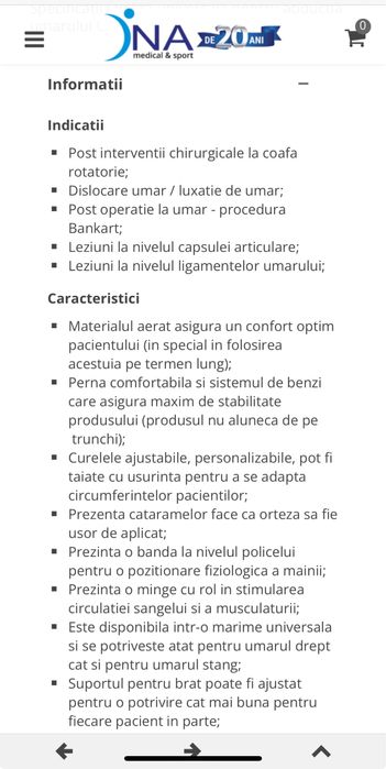 Orteza pentru umar