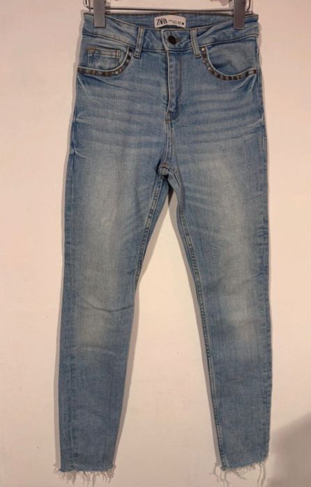 Blugi skinny cu talie înaltă, Zara, cu tiv nefinisat, 36(S)