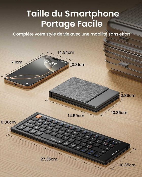 НОВА! Сгъваема Bluetooth клавиатура AZERTY, Френска подредба