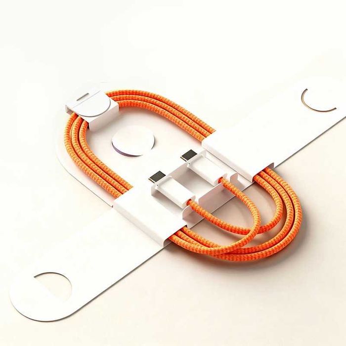 Cablu USB-C la USB-C 60W, Wyred by Monga, 1m, Împletit, Portocaliu NOU