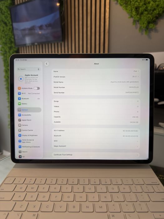 **ATS GSM**iPad Pro Gen 4 12,9-INCH 256Gb WIFI/Grad A/Fact+Gar 12 luni