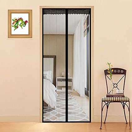 Perdea ALBA neagra plasa anti-insecte inchidere magnetica 120*210cm