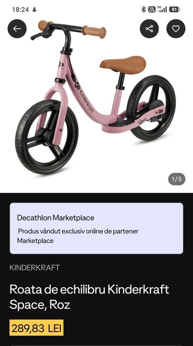 Bicicleta echilibru kinderkraft 12"