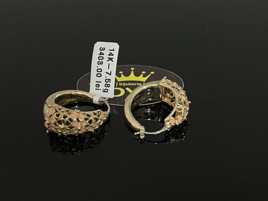 Bijuteria Royal CB: Cercei dama aur 14k 7,58gr