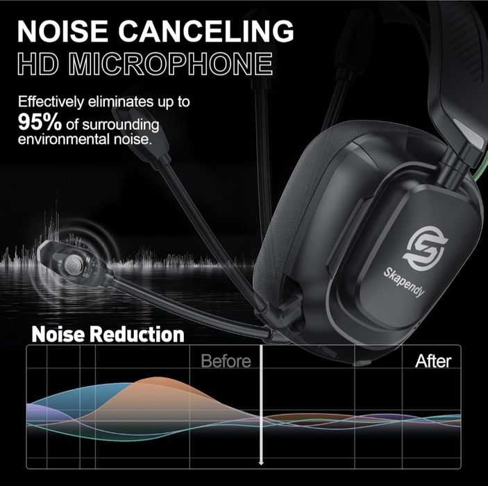 Căști de gaming wireless Skapendy VK84 de culoare neagră