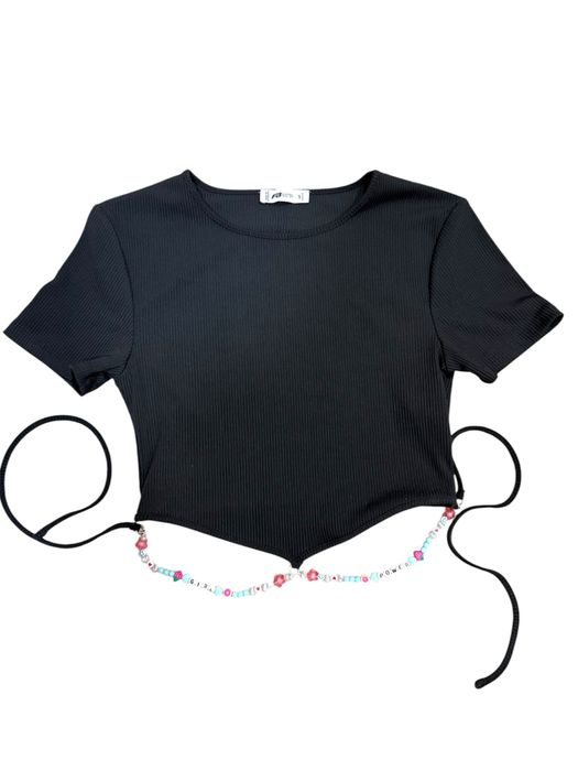 Къса блуза/ кроп топ с връзки