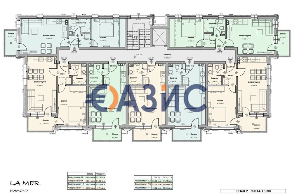 Апартамент с 1 спалня в нова сграда в строеж La Mer Diamond, Св. Влас,