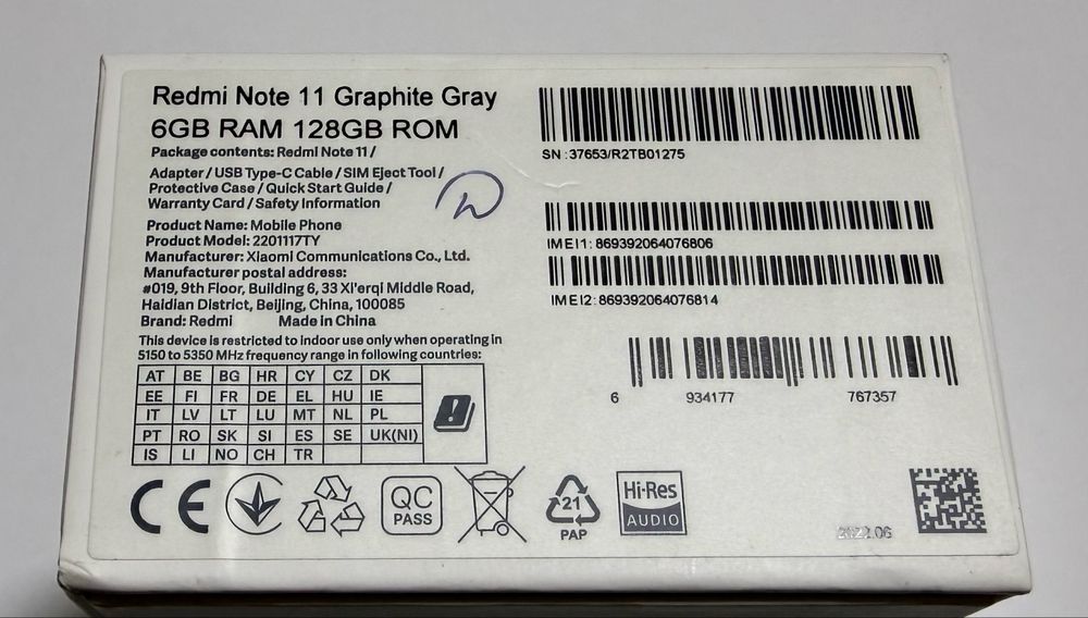 Redmi Note 11 Garphite Gray