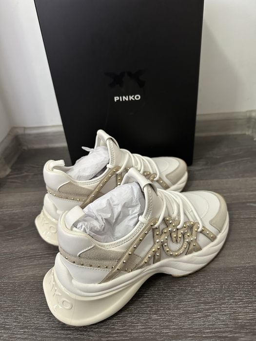 Чисто нови!! 100% Оригинални дамски кожени маратонки Pinko Ariel