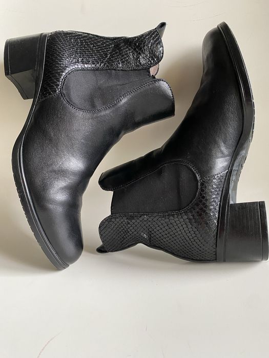 Черни боти от естествена кожа, Wonders, N 39/ 40