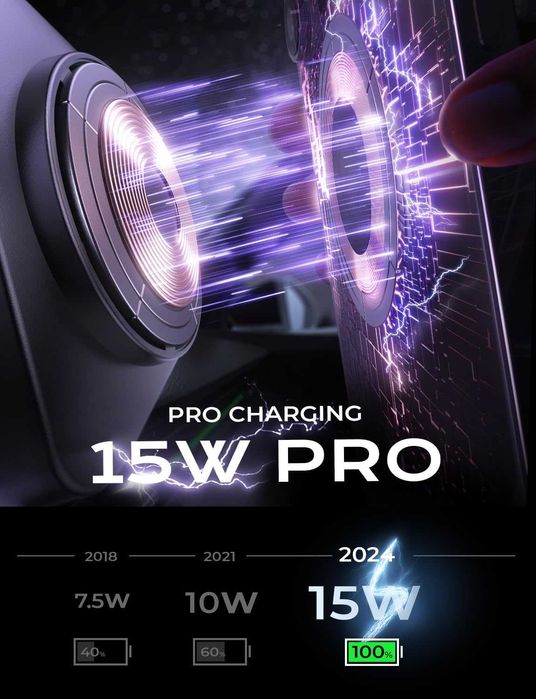 Магнитно бързо зарядно/ стойка за телефон от М6 15W