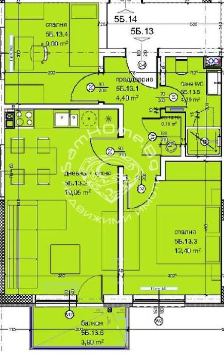Продава се Тристаен апартамент в Варна, Кайсиева градина - 76 кв.м за 1312 €/кв.м - Снимка #1