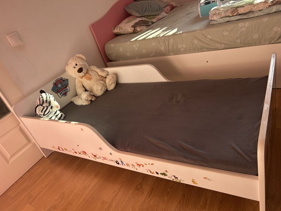 Pat copii Start Paw Patrol, Oli's, 2-12 ani, Baieti, 160x80, cu saltea cadou