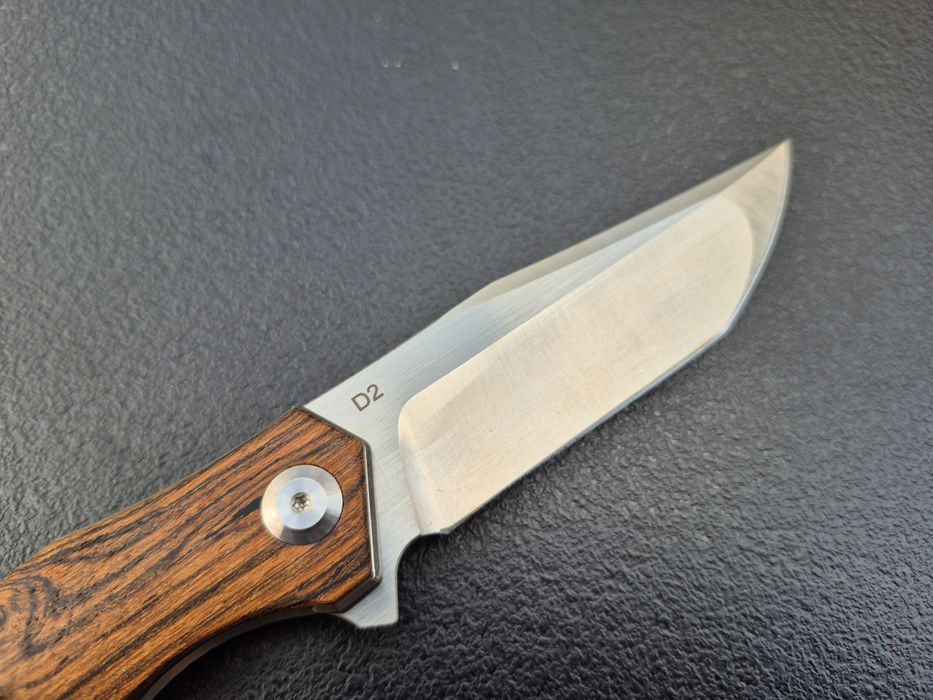 Сгъваем нож SHIROGOROV,стомана D2 с дървена дръжка,SH201