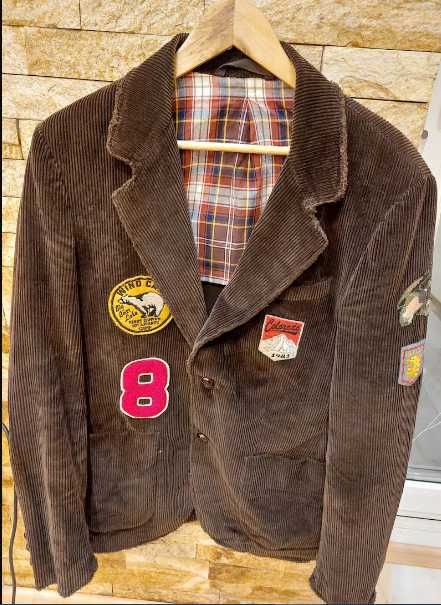 Мъжко сако REPLAY, кафяво памучно, размер L