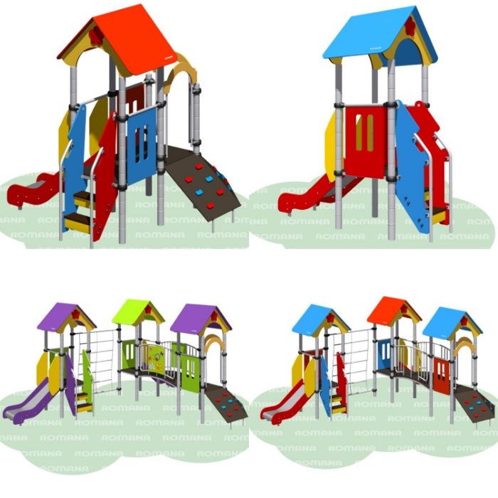 Детские игровые площадки для детских садов ROMANA Качели Горки Качалки