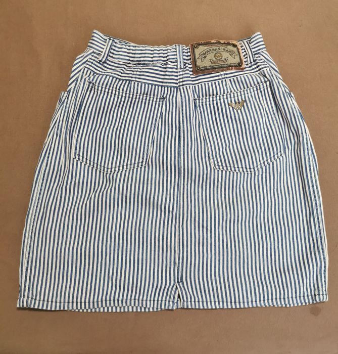 Armani Jeans Vintage Made in Italy – Fustă Denim Dungată S