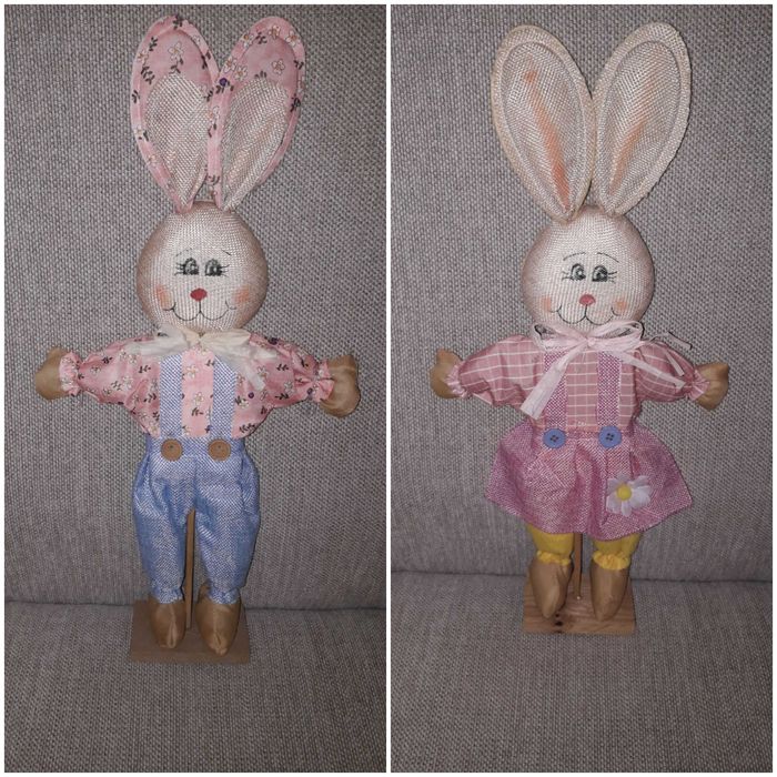 Iepurasi decorativi - set 2 bucăți