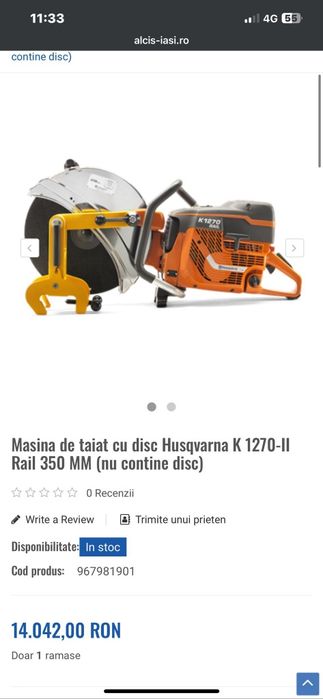 Mania de tăiat Husqvarna k1270
