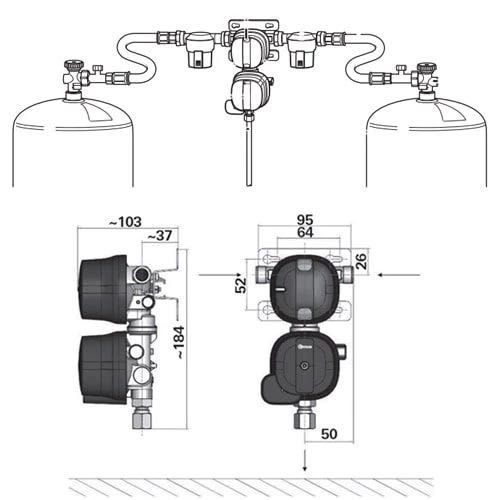 Duocontrol CS 30Mbar vert. Incl. Panou regulator