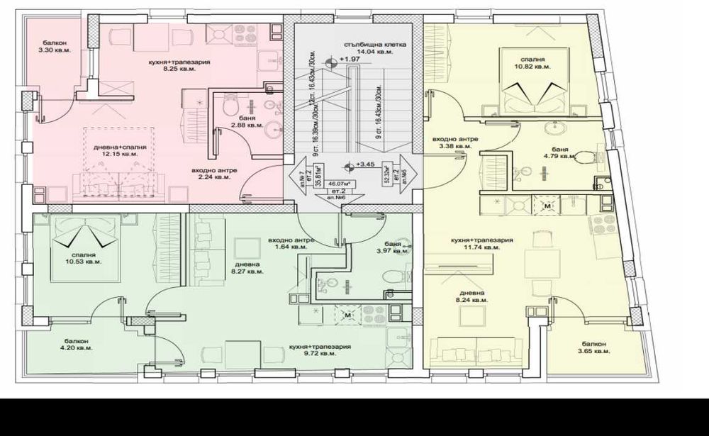 Продава се Едностаен апартамент в с. Кладница, Област Перник - 44 кв.м за 1978 €/кв.м - Снимка #1