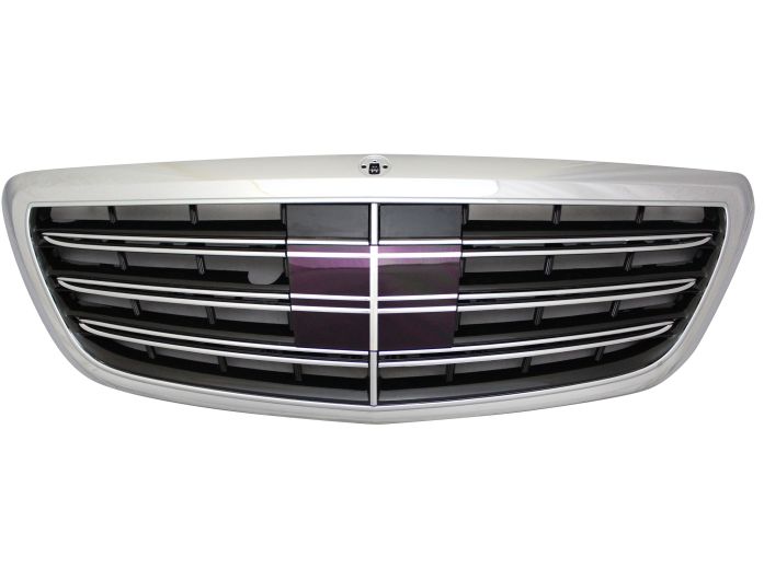 Grila masca fata fata Mercedes Clasa S (W222), 08.2013-08.2017, type AMG; crom satinat; Tuning; pentru version cu 360grade camera, cu Night Vision