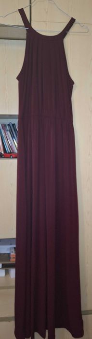 Официална дълга рокля в цвят бордо