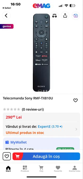 Telecomanda Sony Smart tv RMF-TX810U