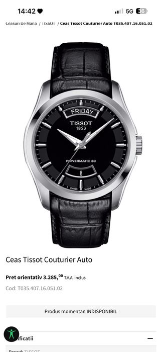 Ceas Tissot Couturier Auto