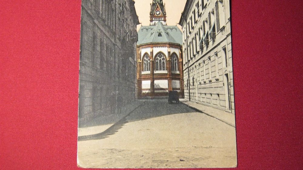 Ilustrata veche,Arad,Biserica Luterana Evanghelica,cca 1914,din spate.