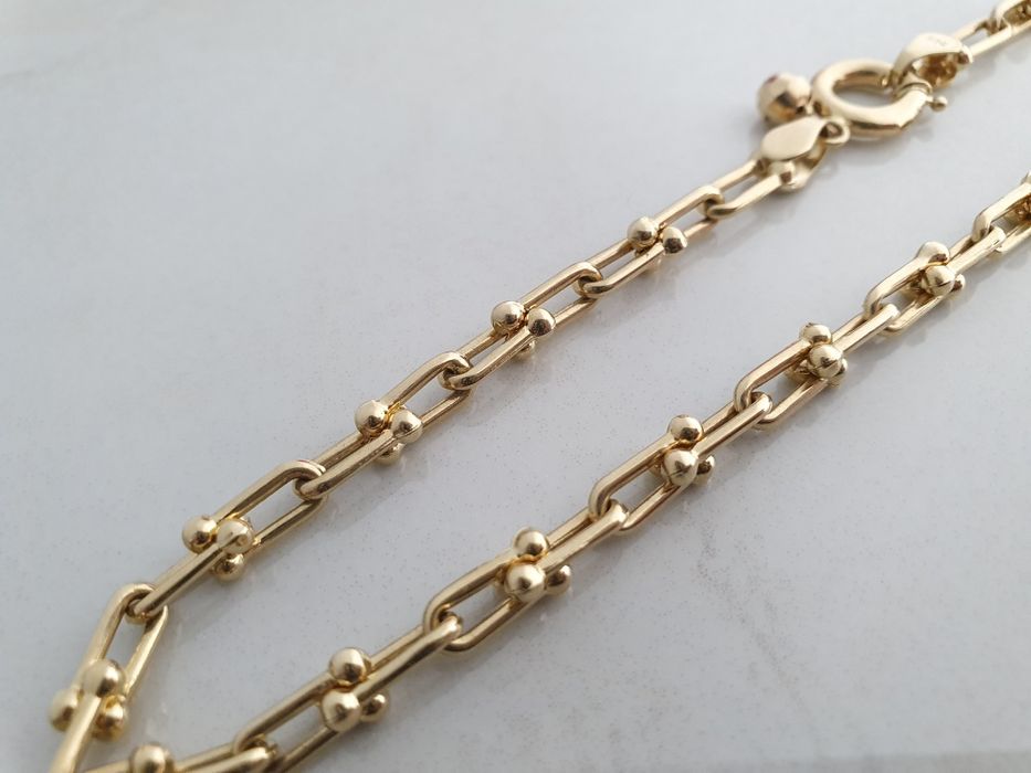 Lanț Tiffany din aur de 14K – model deosebit, lungime 60 cm