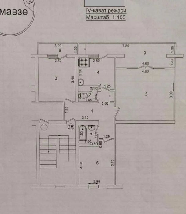 Юнусабад 3, 3 ком Продается, Франция, не торец 72м2
