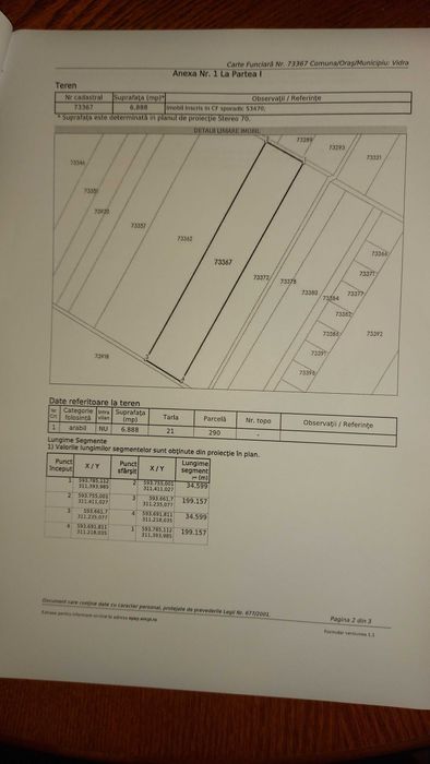 Proprietar, vand loturi teren: 5026mp si 6888mp latime 26 si 34m, Vidra jud. Ilfov