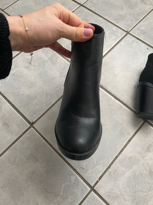 Cizme negre cu toc gros