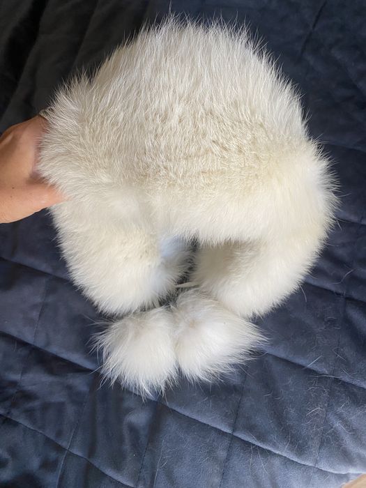 Caciula blana naturala vulpe alba