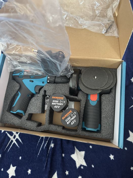 Vand bormasina si polizor cu aculumatori